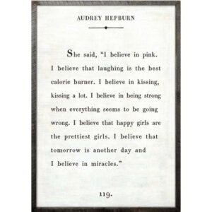 Audrey Hepburn Wooden Quote Sign